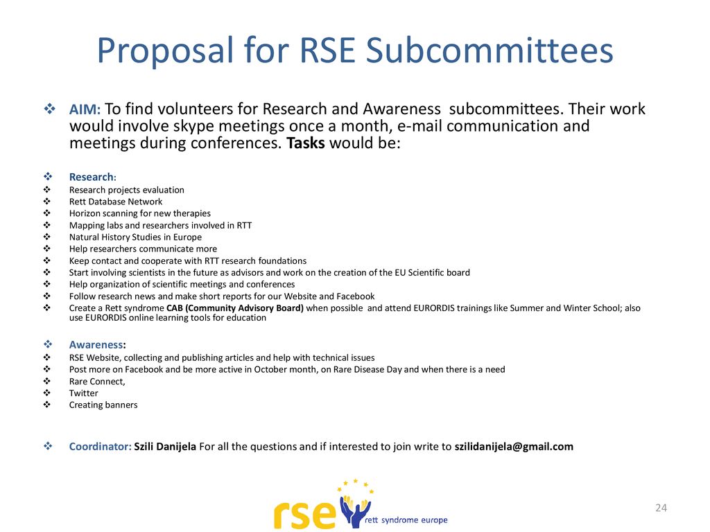 Proposal for RSE Subcommittees