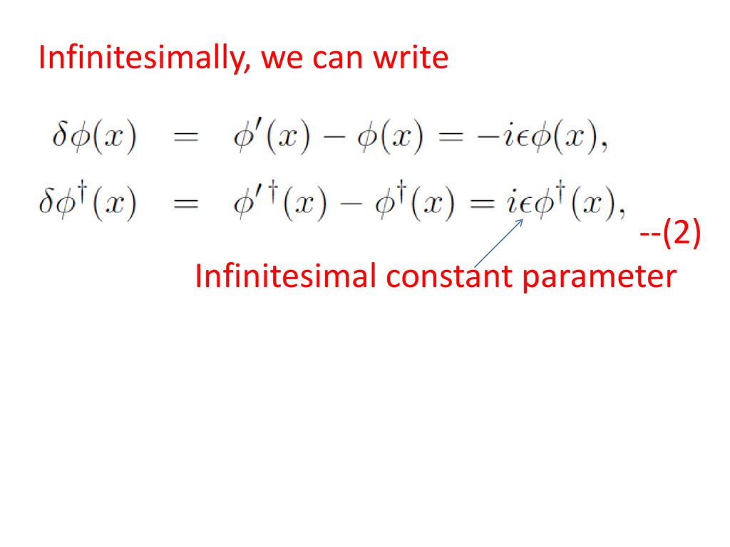 Infinitesimally, we can write