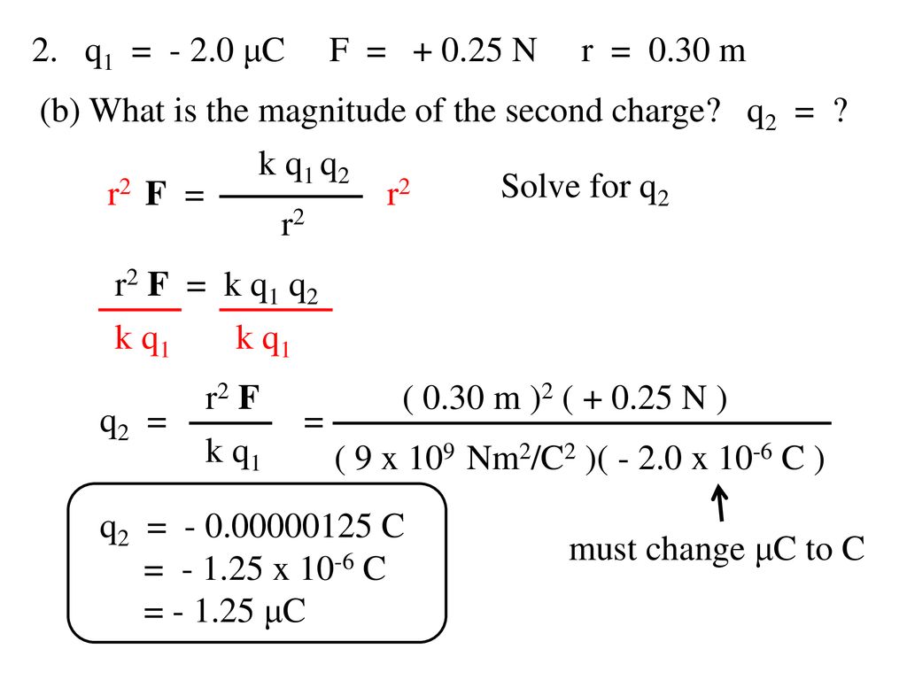 Coulomb S Law Problems Ppt Download