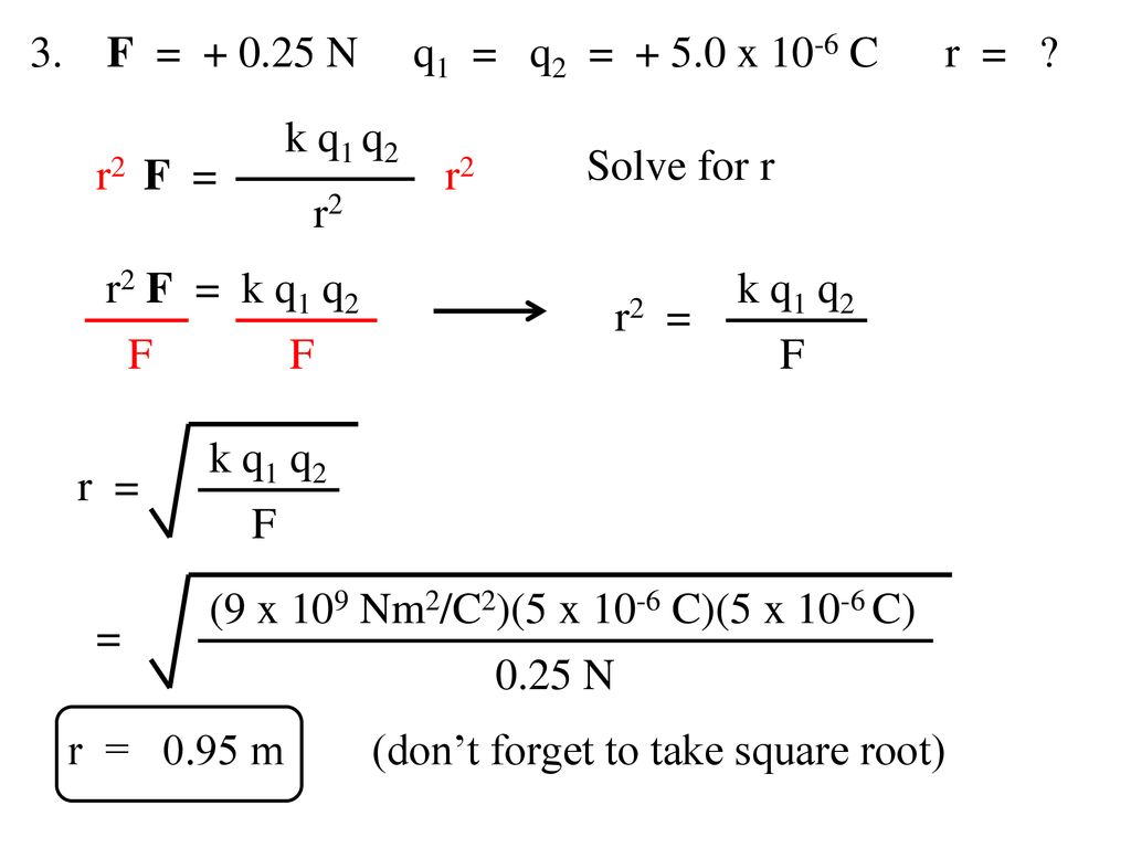 Coulomb S Law Problems Ppt Download
