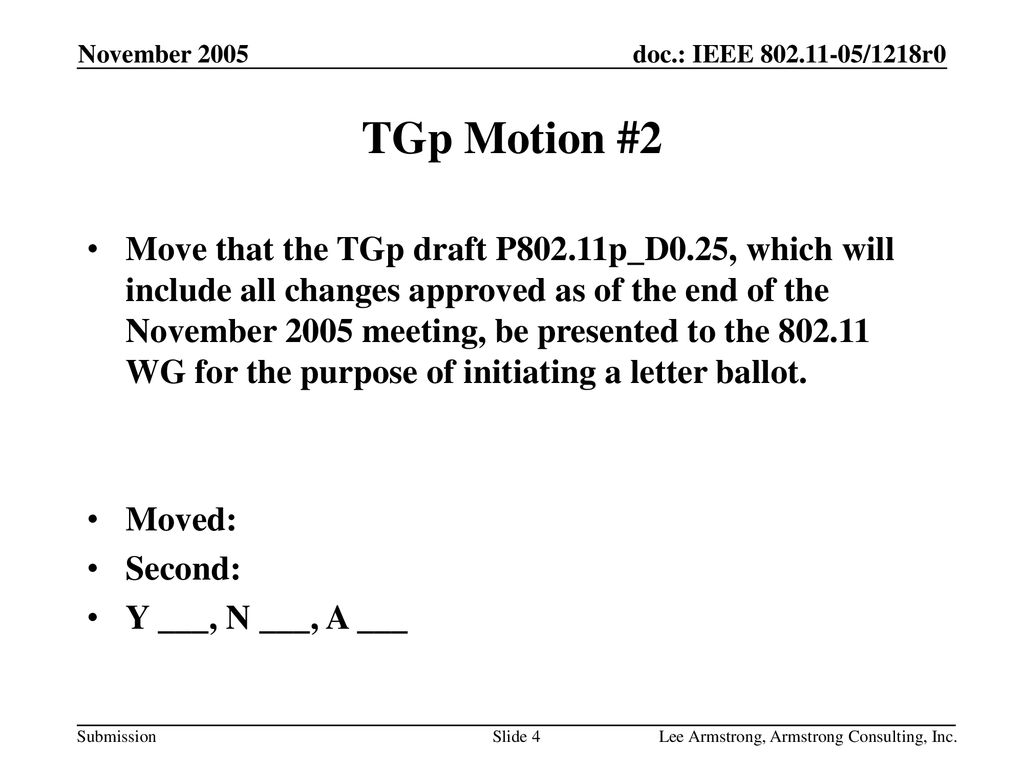 November 2005 TGp Motion #2.
