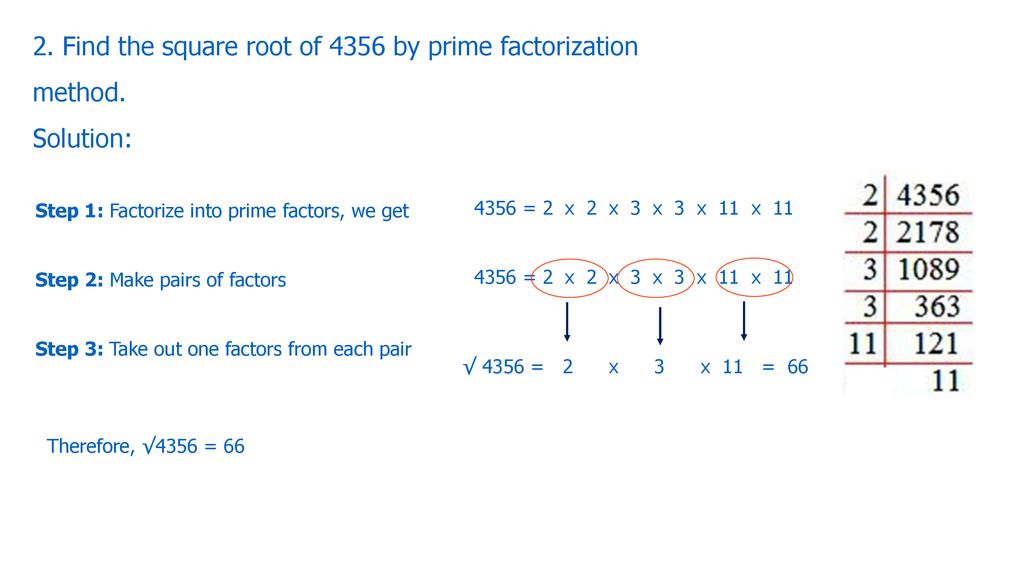 Square root Prime factorization - ppt download