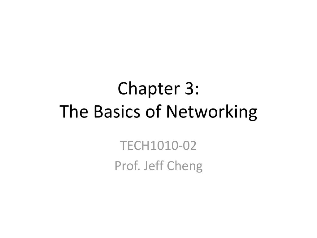 Chapter 3 The Basics of Networking ppt download