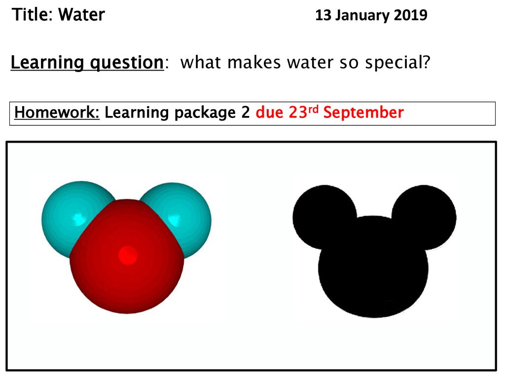 Learning question: what makes water so special