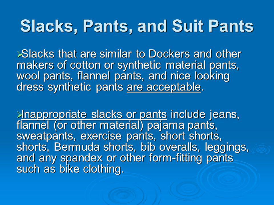 Slacks, Pants, and Suit Pants