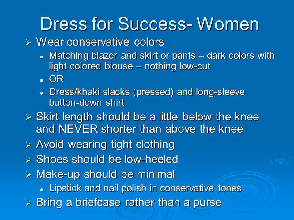 Dress for Success- Women