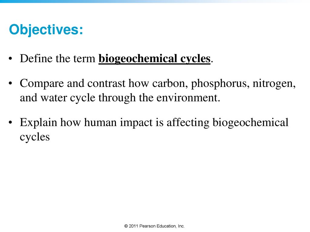 Objectives Define The Term Biogeochemical Cycles Ppt