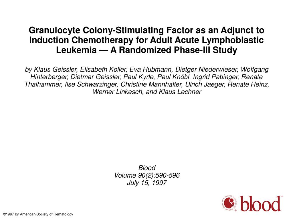 Granulocyte Colony-Stimulating Factor as an Adjunct to Induction Chemotherapy for Adult Acute Lymphoblastic Leukemia — A Randomized Phase-III Study