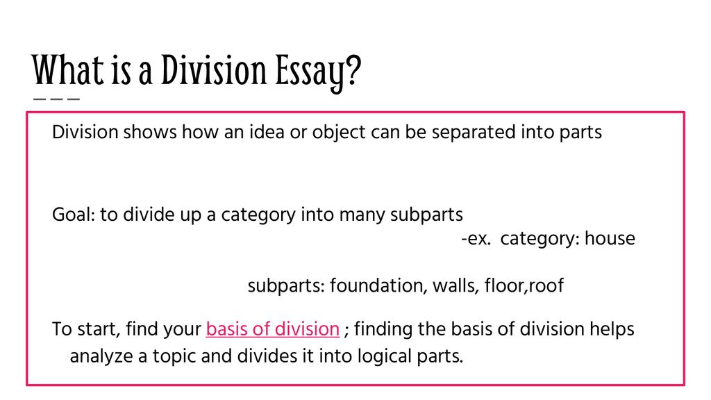 division classification essay