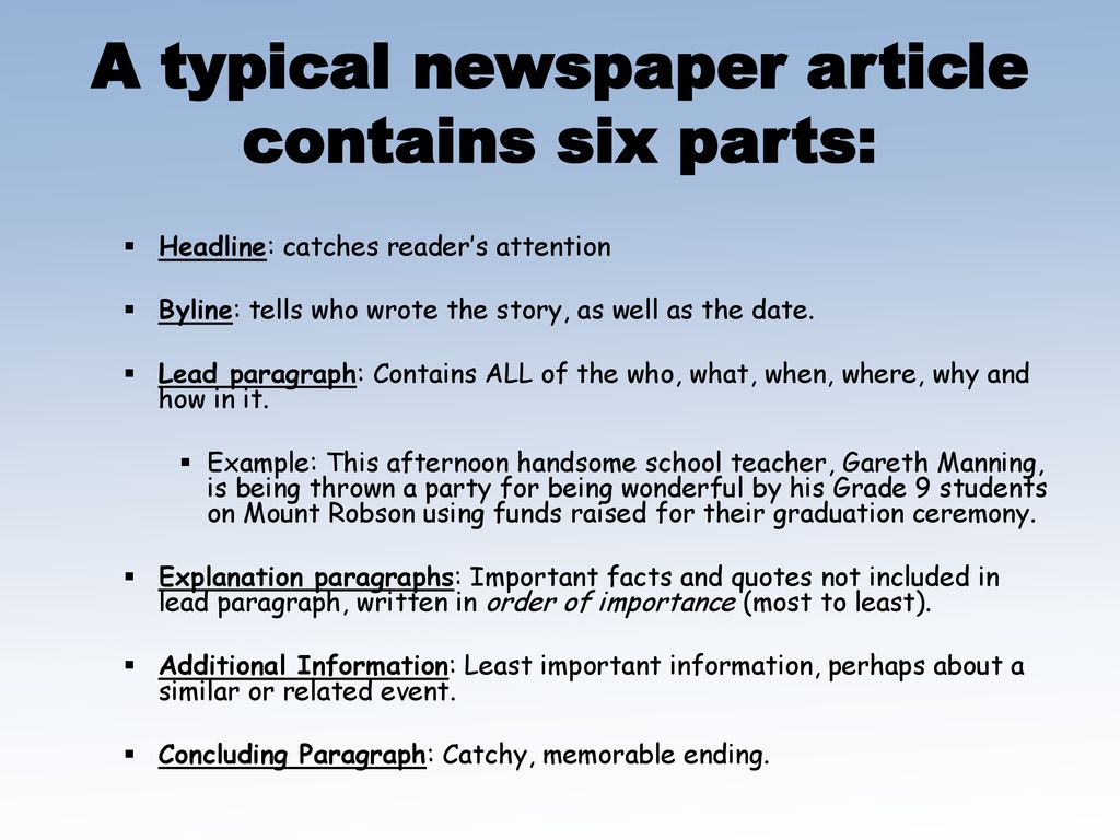 Writing Effective Newspaper Articles Ppt Download