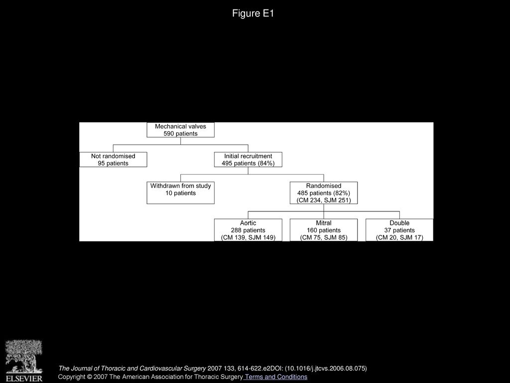 Figure E1 Flow chart showing study recruitment and randomization. CM, CarboMedics; SJM, St. Jude Medical.