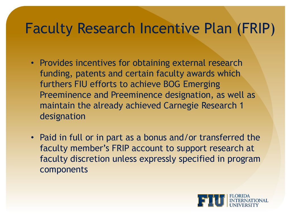 faculty research incentive program