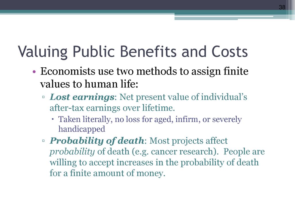 Valuing Public Benefits and Costs