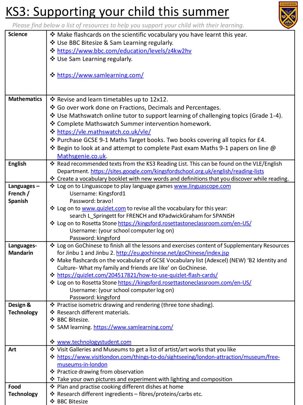 Ks3 supporting your child this summer ppt download