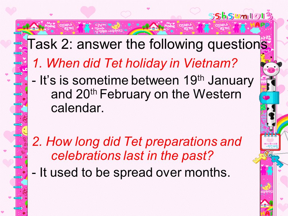 Task 2: answer the following questions