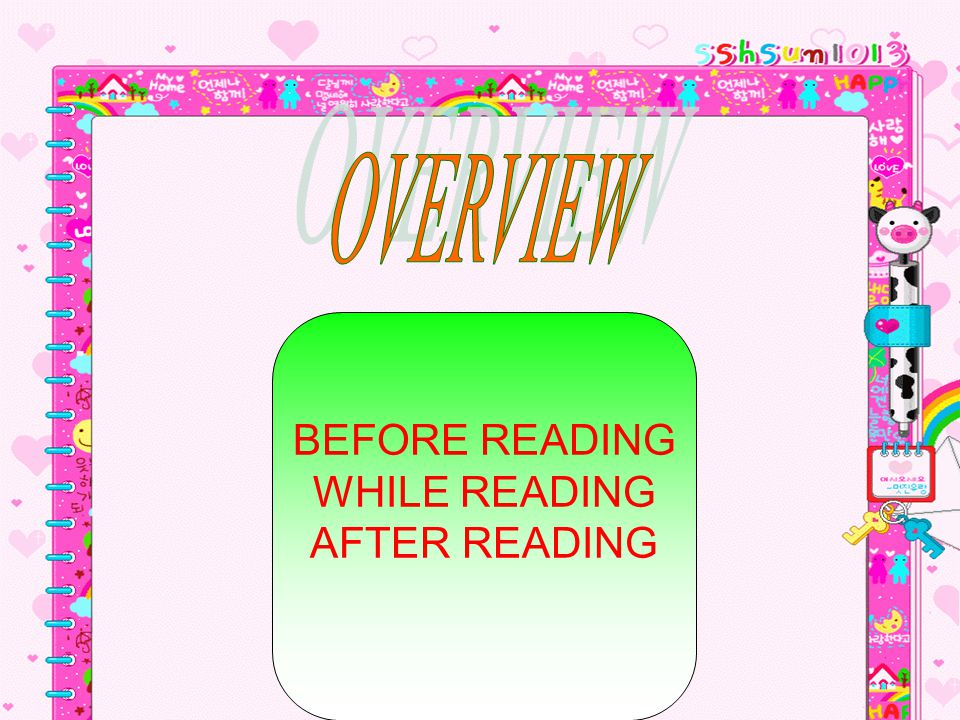OVERVIEW BEFORE READING WHILE READING AFTER READING