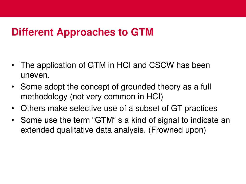 Different Approaches to GTM