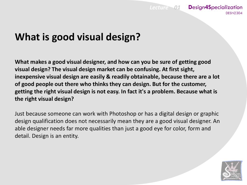 What is good visual design