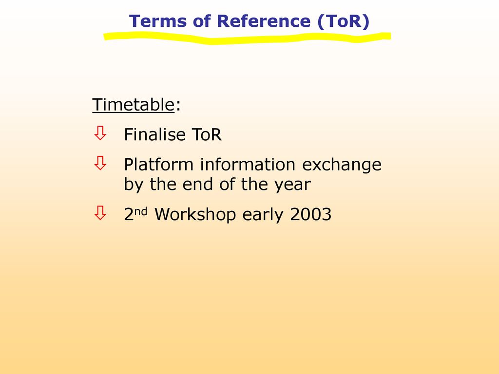 Terms of Reference (ToR)