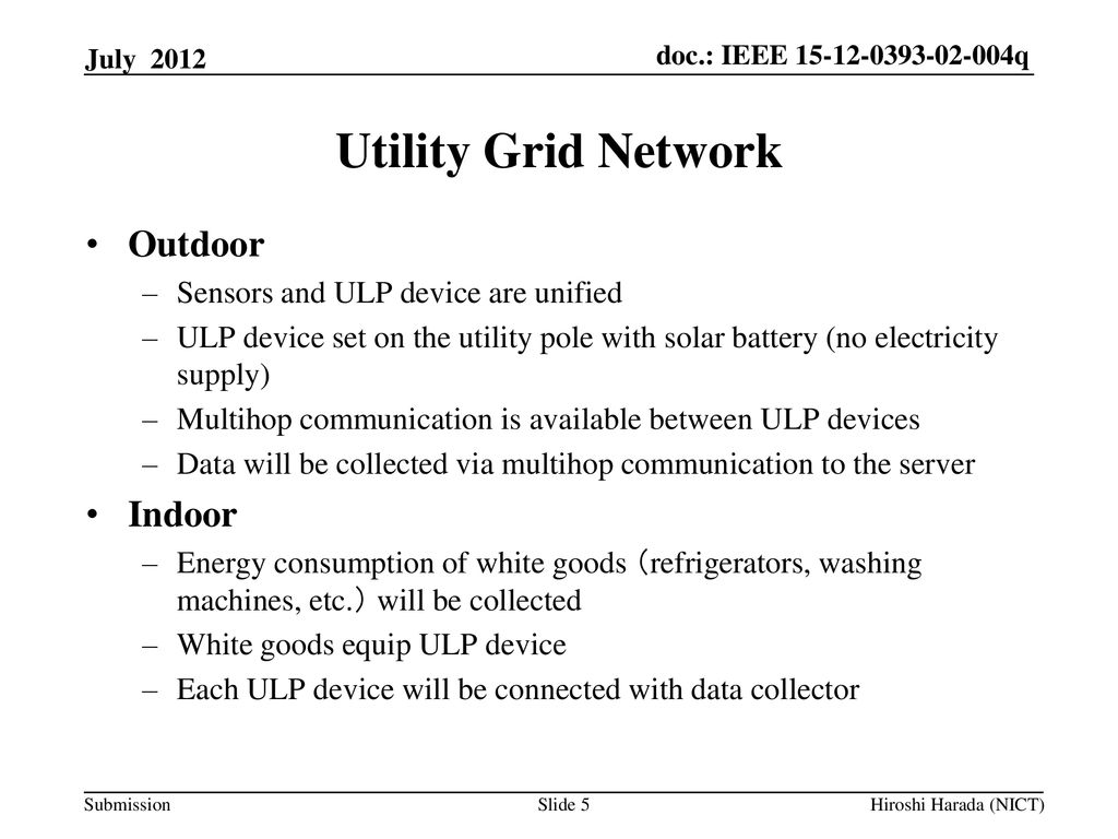 Utility Grid Network Outdoor Indoor Sensors and ULP device are unified