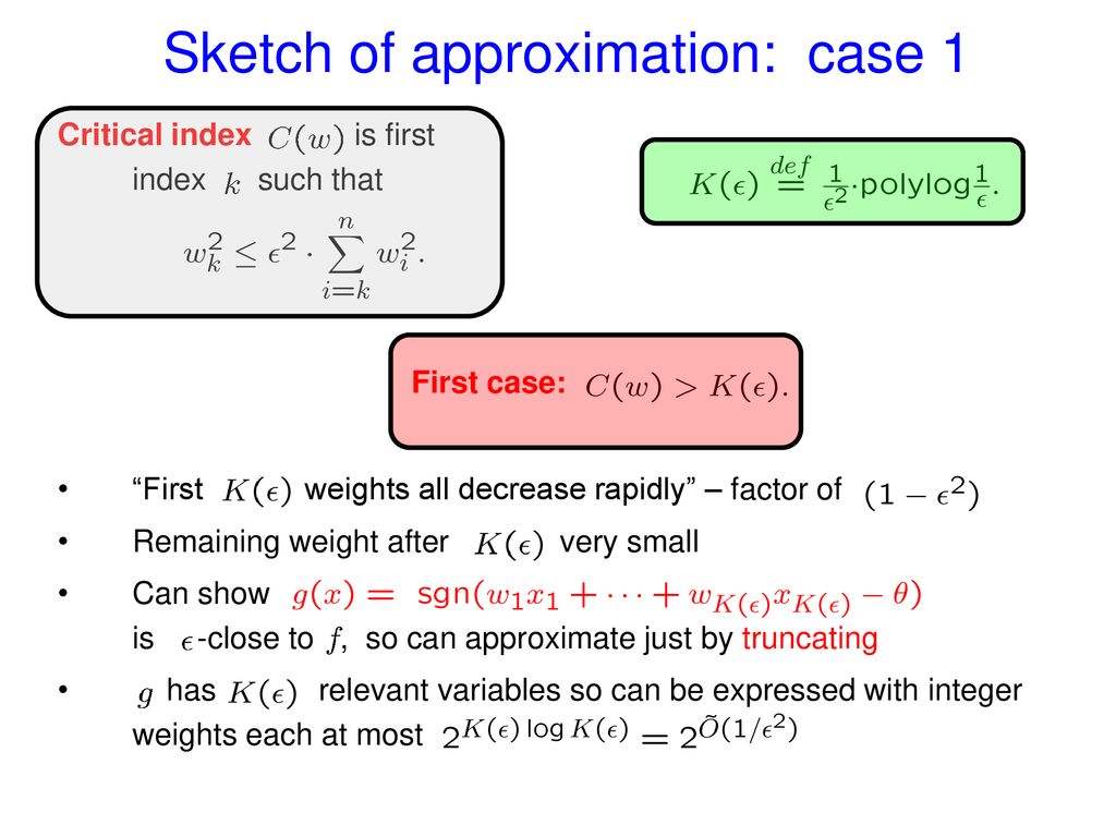 Sketch of approximation: case 1