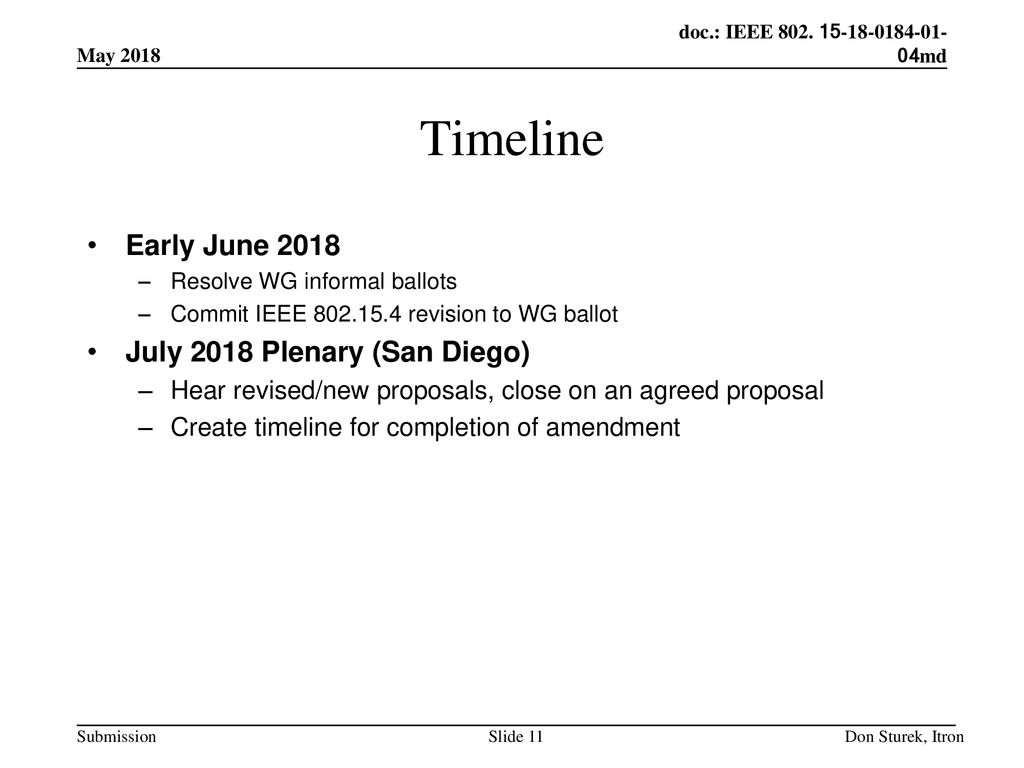 May 2018 Project: IEEE P Working Group for Wireless Personal Area ...