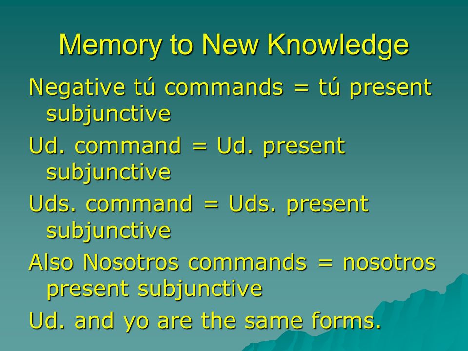 Memory to New Knowledge