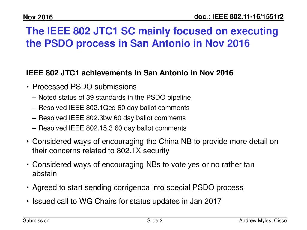 Ieee 802 jtc1 standing committee nov 2016 closing report ppt download
