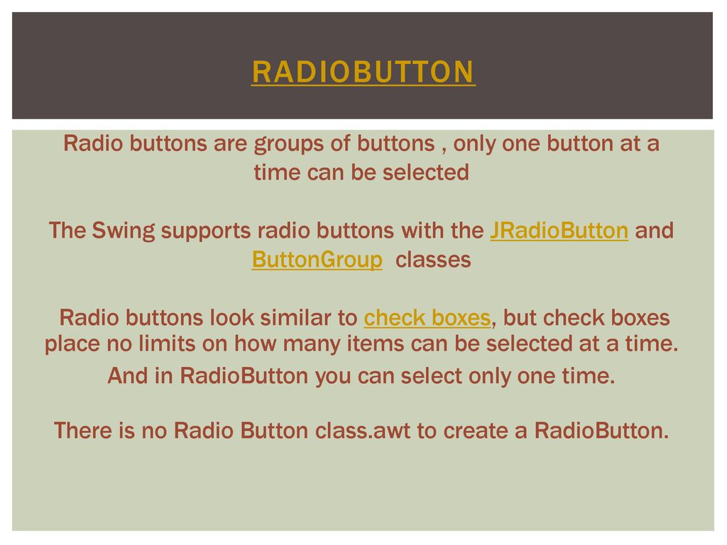 Tooltip -Radio Button. - ppt download