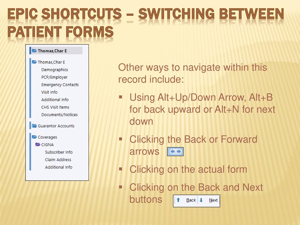 Epic Software Keyboard Shortcuts Epic Software Keyboard Shortcuts