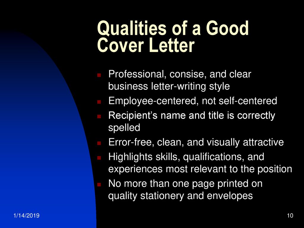 cover letter qualities