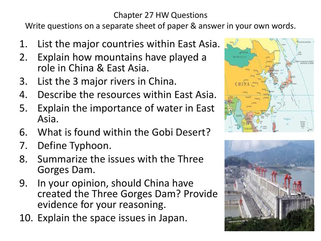 List the major countries within East Asia. - ppt download