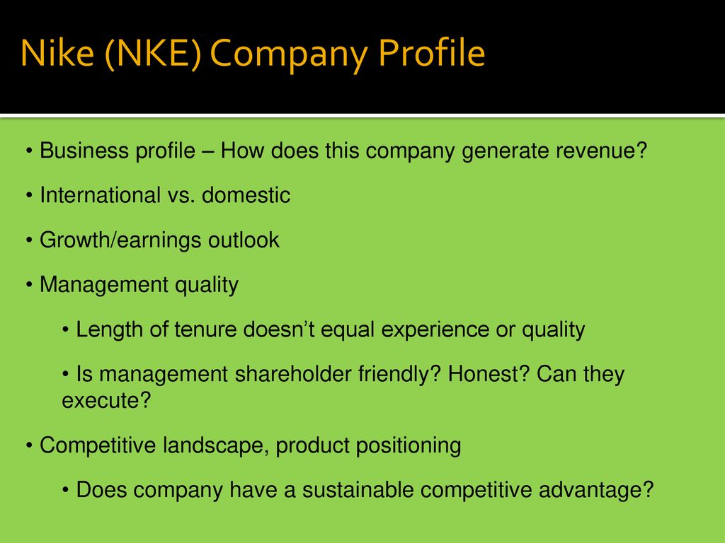 nike business profile