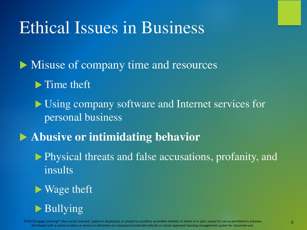business ethics problems examples
