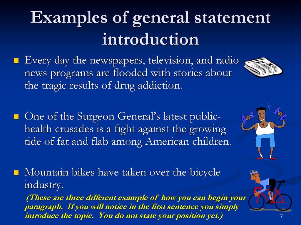 Examples Of General Statement Introduction Examples Of General Statement Introduction