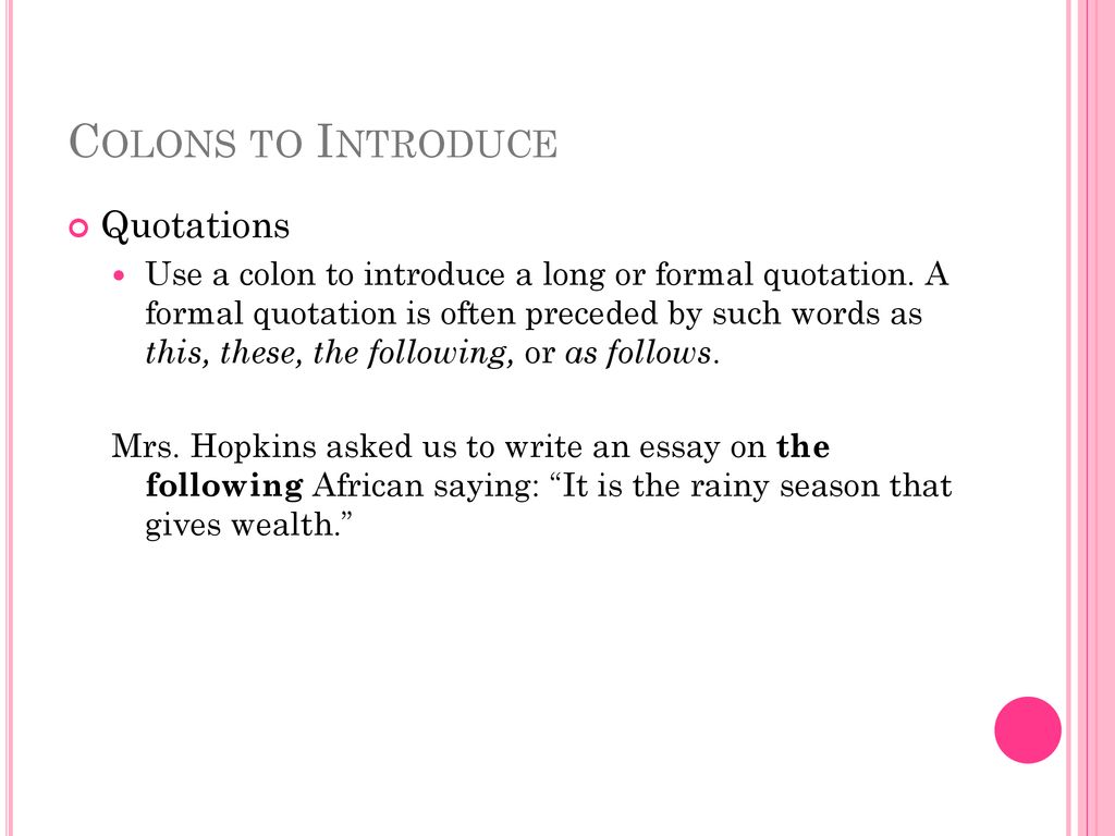 how to introduce a quote with colon how to introduce a quote with colon