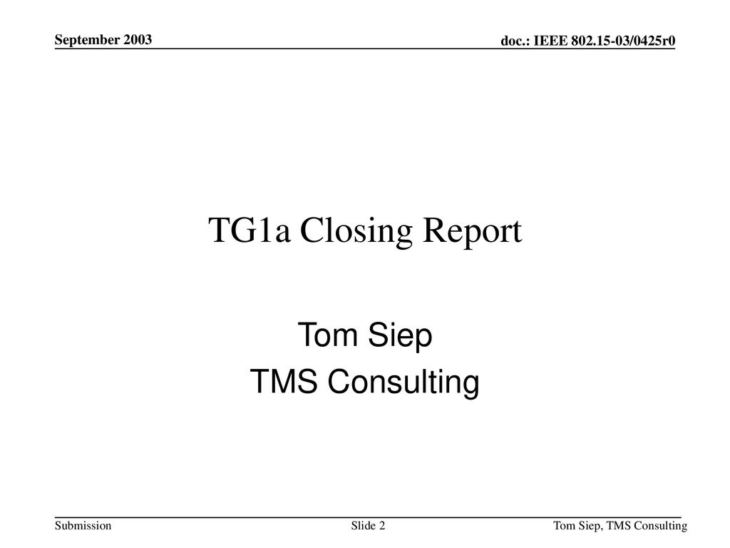 Tom Siep TMS Consulting