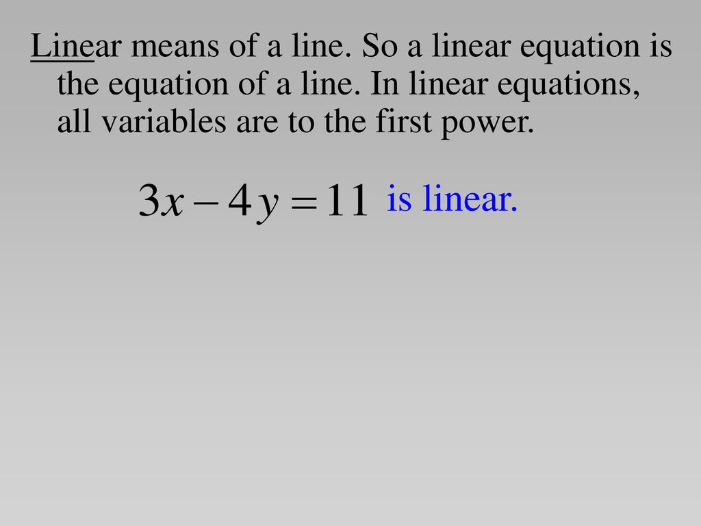 Graphing linear equations ppt download
