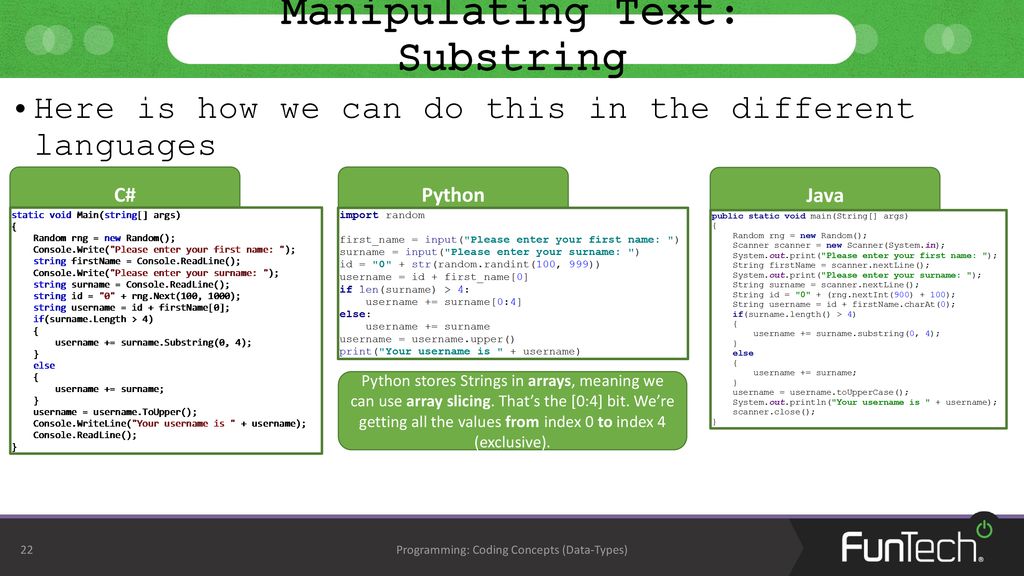 Coding concepts data types ppt download