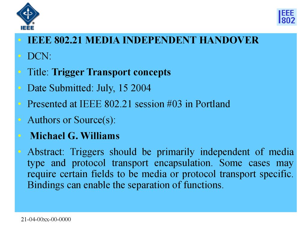 Ieee media independent handover dcn ppt download