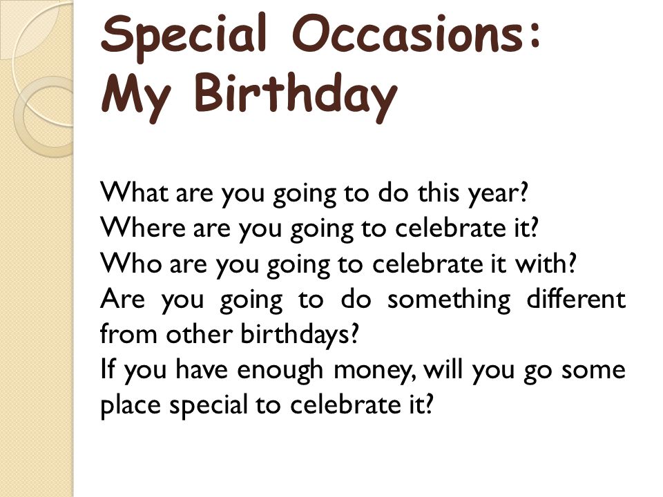 Special Occasions: My Birthday