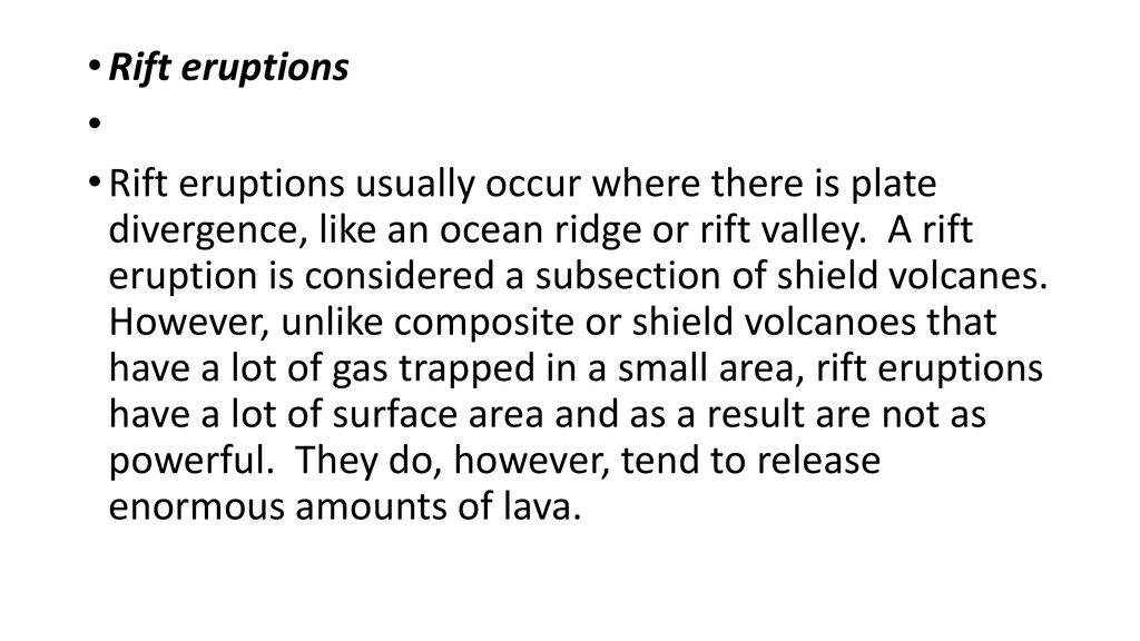 Rift eruptions