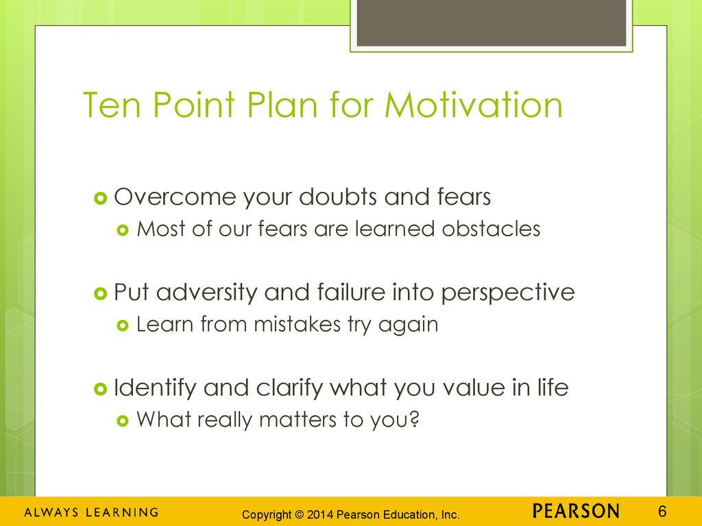 Ten Point Plan for Motivation