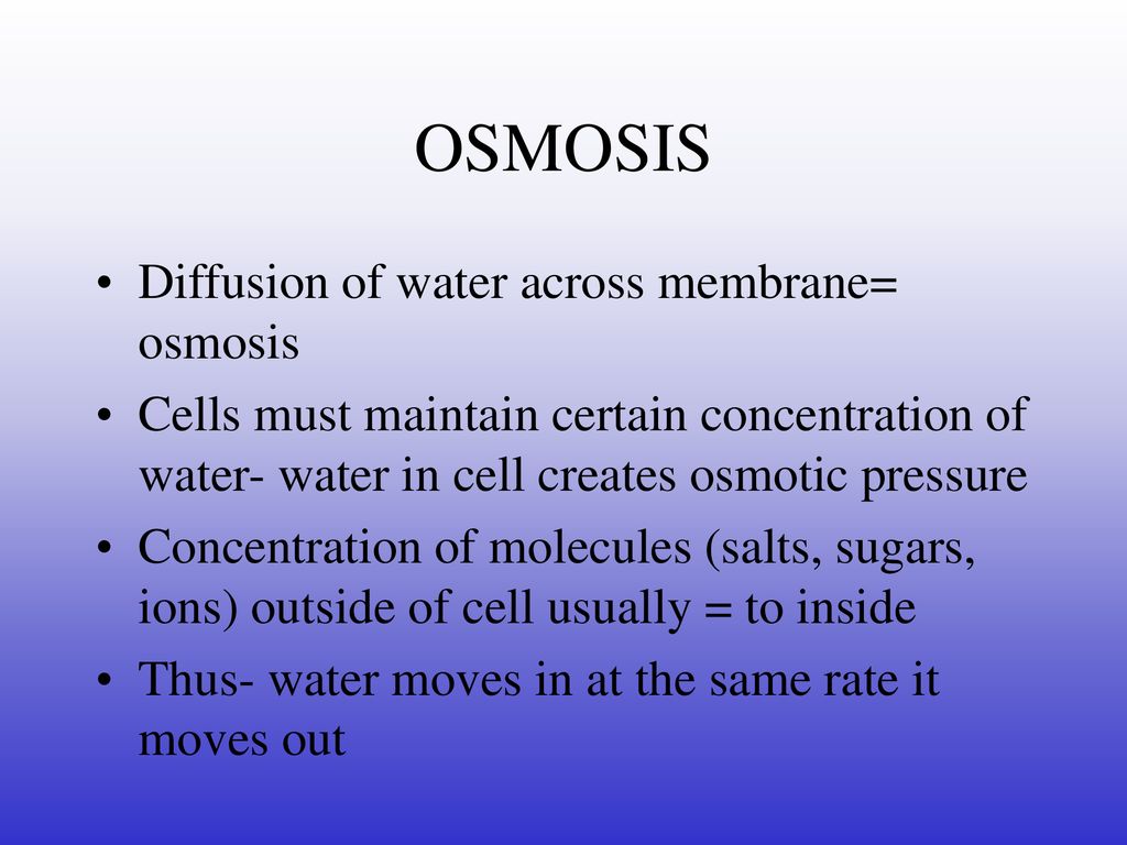 CELL TRANSPORT Cell membrane is semipermeable- allows certain things in ...