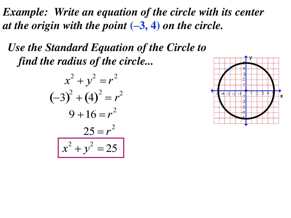 26.26 Graph and Write Equations of Circles - ppt download