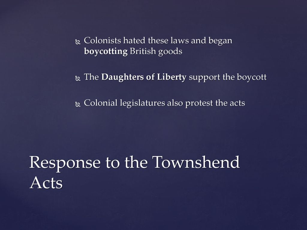 Response to the Townshend Acts