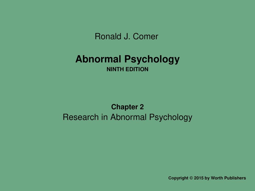 abnormal psychology research