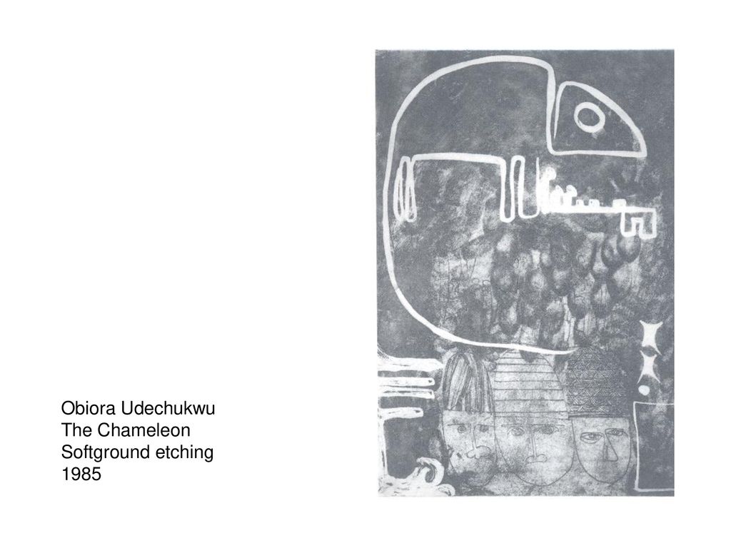 Obiora Udechukwu The Chameleon Softground etching 1985