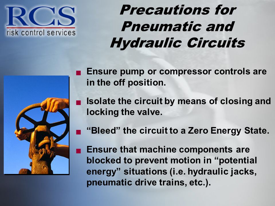 Precautions for Pneumatic and Hydraulic Circuits