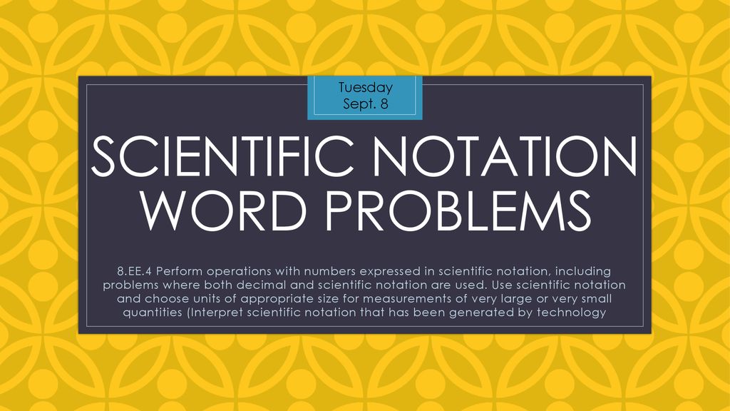 Operations with scientific notation word problems worksheet